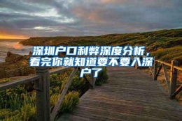 深圳户口利弊深度分析，看完你就知道要不要入深户了