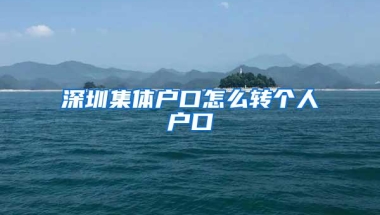 深圳集体户口怎么转个人户口