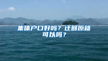 集体户口好吗？迁回原籍可以吗？