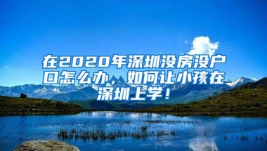 在2020年深圳没房没户口怎么办，如何让小孩在深圳上学！