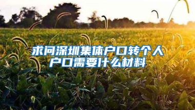 求问深圳集体户口转个人户口需要什么材料