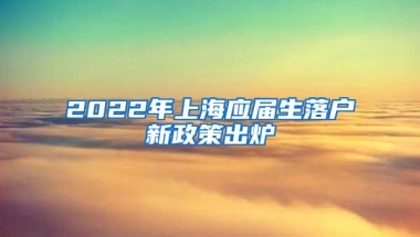 2022年上海应届生落户新政策出炉
