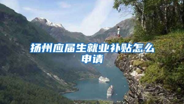 扬州应届生就业补贴怎么申请