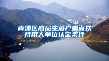 青浦区应届生落户重点扶持用人单位认定条件
