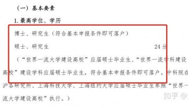 应届生落户上海最新政策