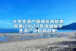 大学生落户深圳买房优惠政策(2022年深圳留学生落户补贴和政策)