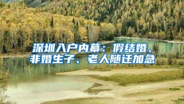 深圳入户内幕：假结婚、非婚生子、老人随迁加急