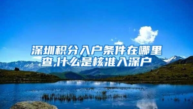 深圳积分入户条件在哪里查,什么是核准入深户