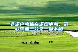 非深户考生在深圳中考，录取率连三分之一都不到