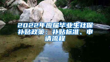 2022年应届毕业生社保补贴政策：补贴标准、申请流程