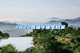 2022应届毕业生档案