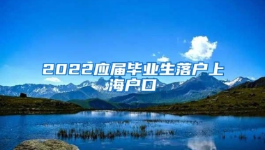 2022应届毕业生落户上海户口