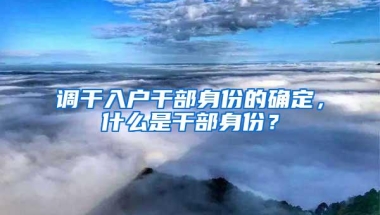 调干入户干部身份的确定，什么是干部身份？