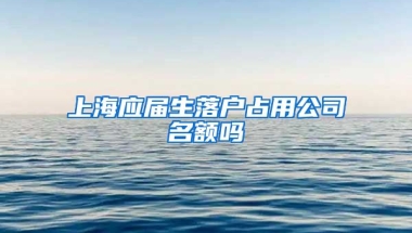 上海应届生落户占用公司名额吗