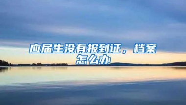 应届生没有报到证，档案怎么办