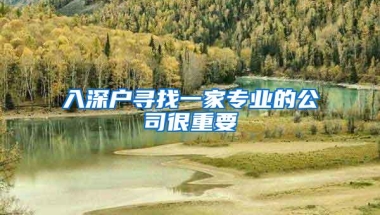 入深户寻找一家专业的公司很重要
