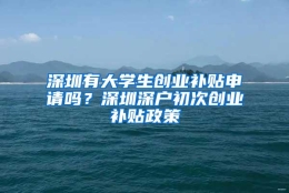深圳有大学生创业补贴申请吗？深圳深户初次创业补贴政策
