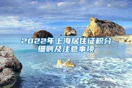 2022年上海居住证积分细则及注意事项