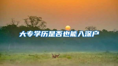 大专学历是否也能入深户