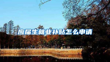 应届生就业补贴怎么申请