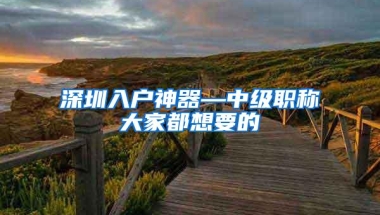 深圳入户神器—中级职称大家都想要的