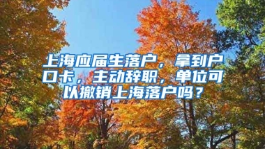 上海应届生落户，拿到户口卡，主动辞职，单位可以撤销上海落户吗？