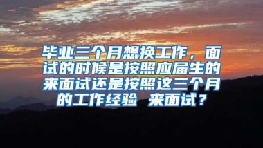 毕业三个月想换工作，面试的时候是按照应届生的来面试还是按照这三个月的工作经验 来面试？