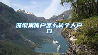 深圳集体户怎么转个人户口