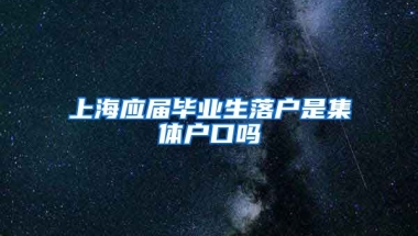 上海应届毕业生落户是集体户口吗
