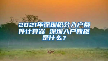 2021年深圳积分入户条件计算器 深圳入户新规是什么？
