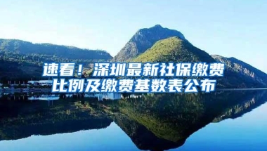 速看！深圳最新社保缴费比例及缴费基数表公布