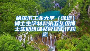 哈尔滨工业大学（深圳）博士生学制和第五年级博士生助研津贴管理工作规定