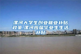 漯河大学生创业就业补贴政策,漯河应届毕业生生活补贴