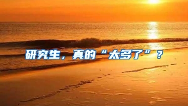 研究生，真的“太多了”？