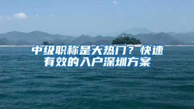 中级职称是大热门？快速有效的入户深圳方案
