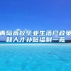 青岛高校毕业生落户政策和人才补贴福利一览
