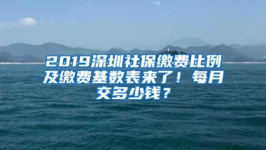 2019深圳社保缴费比例及缴费基数表来了！每月交多少钱？
