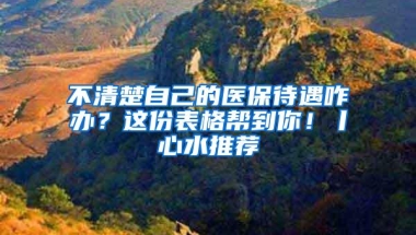 不清楚自己的医保待遇咋办？这份表格帮到你！丨心水推荐