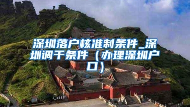 深圳落户核准制条件_深圳调干条件（办理深圳户口）
