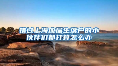 错过上海应届生落户的小伙伴们都打算怎么办