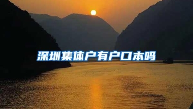 深圳集体户有户口本吗