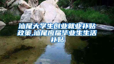 汕尾大学生创业就业补贴政策,汕尾应届毕业生生活补贴