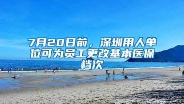 7月20日前，深圳用人单位可为员工更改基本医保档次