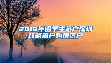 2019年留学生落户深圳攻略深户购房落户