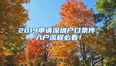 2019申请深圳户口条件，入户流程必看！