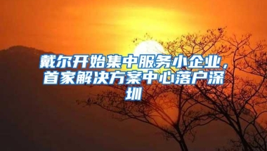 戴尔开始集中服务小企业，首家解决方案中心落户深圳