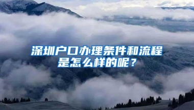 深圳户口办理条件和流程是怎么样的呢？