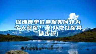 深圳市单位参保如何转为个人参保？含(补缴社保具体步骤)