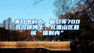 来自中科大、复旦等700多名硕博士，扎堆山区县城“体制内”