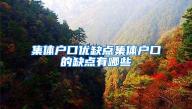 集体户口优缺点集体户口的缺点有哪些